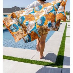 NEW GYPSY JAZZ luxury beach towel in orange
